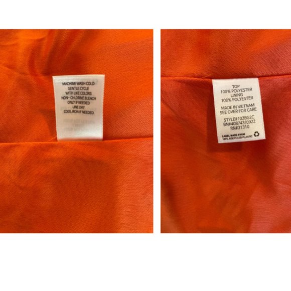 BCX High-Neck Scallop-Edge Flowy Top | Size XS | Orange Floral Print | NWT - Picture 5 of 7